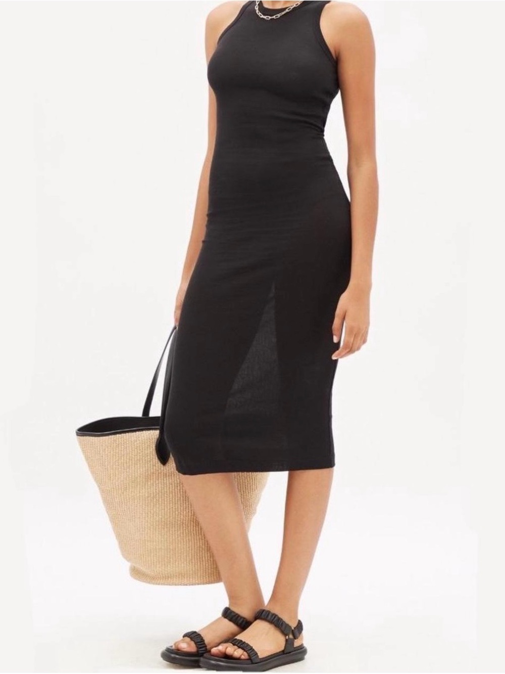 WARDROBE.NYC Rib Tank Dress Black